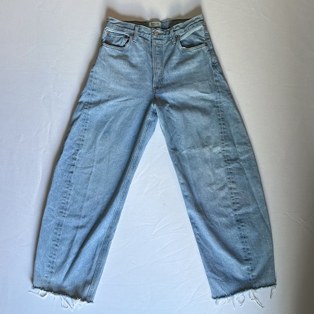 Agolde Luna High Rise Barrel Jeans in Light Wash